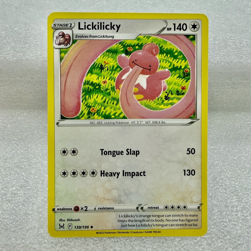 Lickilicky 139/196 Swsh11: Lost Origin Regular Pokémon TCG Mint Unplayed